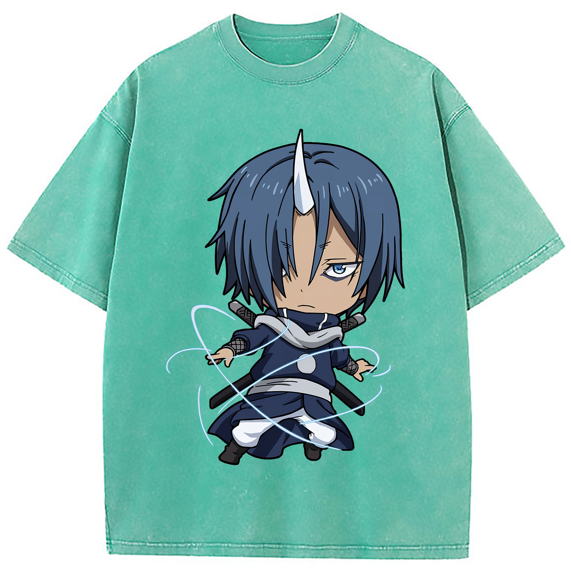 （画像用） 転スラ Regarding Reincarnated to Slime 綿100% ヴィンテージ風 半袖Tシャツ（フロントプリント）